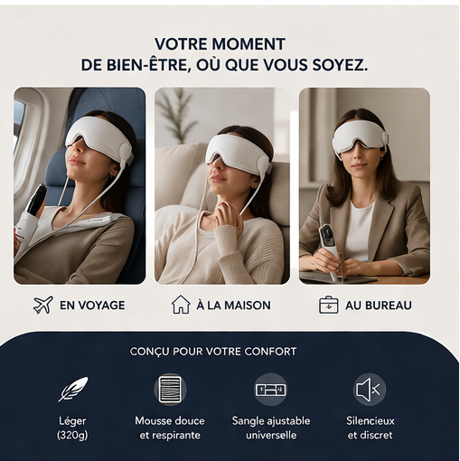 Masque Intelligent Anti-Migraine – Massage & Chaleur Apaisante
